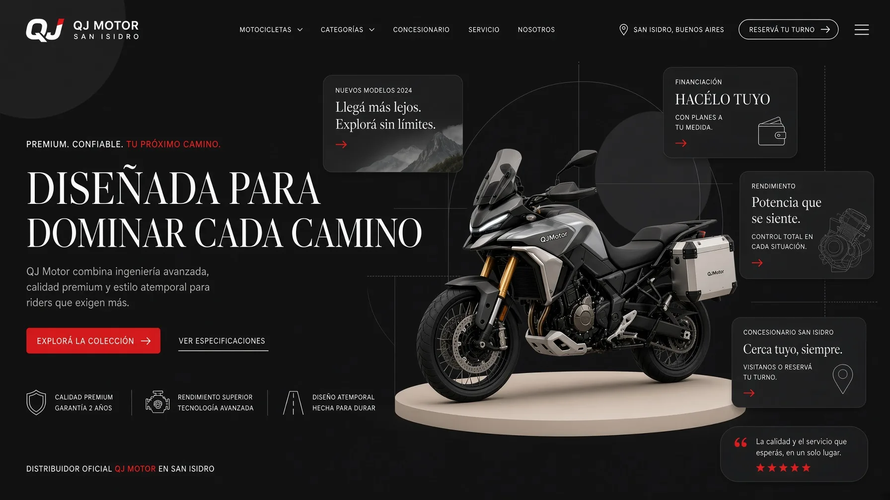 QJ Motor — propuesta web desktop